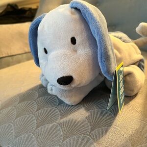 Carters Just One Year Blue Puppy Dog Plush Toy Spots Lovey Red Collar 8”